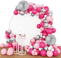 Party Propz Birthday Decoration Items For Girls - Pack Of 50 Girls Birthday Decorations Kit | Disco Theme Birthday Decorations For Girls | Balloons For Decorations | Pink Balloons For Birthday