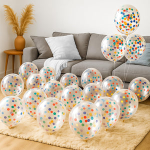 Multicolor Confetti Balloons - Set of 21 Pcs