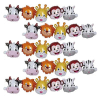 Party Propz Animal Foil Balloons-Set Of 5 Animal Character Foil Balloons|Multicolor