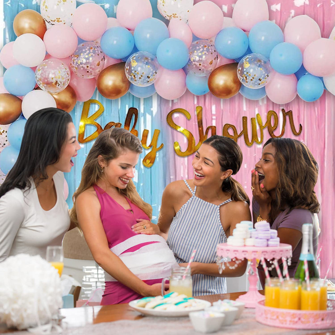 Party Propz Baby Shower Decoration Items Set - 53pcs Kit Baby Shower Foil Banner | Mom To Be Decoration Items Set | Baby Shower Balloons | Baby Shower Decoration Kit | Maternity Pregnancy Photoshoot