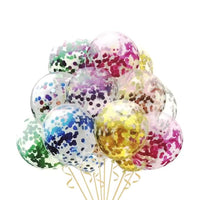 Party Propz Rubber Multicolour Confetti Balloons - Set Of 10Pcs Multicolour Balloon Decoration|Balloons For Birthday Parties|Baloons For Birthday Decoration|Confetti Balloons