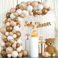 Party Propz Baby Shower Decoration Items - 44Pcs Baby Shower Decorations | Mom To Be Decoration Items Set | Baby Shower Banner (Cardstock) | With Pastel Balloons, White Net Curtains and Led Light