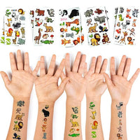 Party Propz Jungle Theme Decoration Kids Tattoos - Set of 10 Pcs | Animal Tattoo for Kids | Temporary Tattoo Animal, Birthday Return Gift For Kids | Animal Tattoo Stickers for Kids