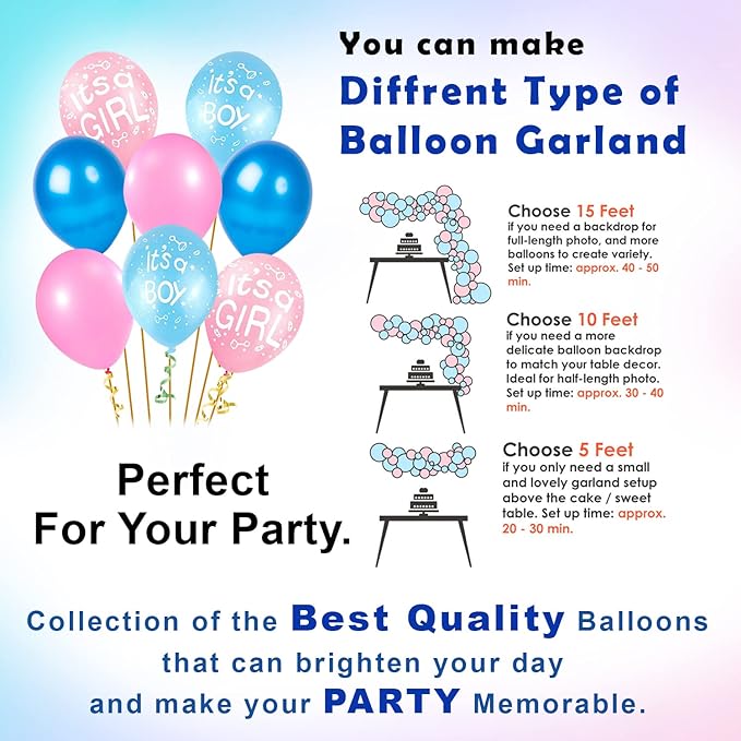 Party Propz Baby Shower Balloons Decoration Kit- Pack Of 62 Baby Shower Decoration Items | Mom To Be Decoration Items | Baby Shower Props For Photoshoot | Mom To Be Decor | Baby Shower Decorations