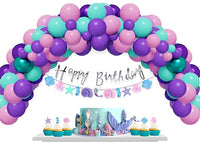Mermaid Theme Birthday Decorations - Cute 78 pcs Birthday Decoration Items For Girls | Mermaid Balloons for Birthday Decorations | Mermaid Cup Cake Toppers | Multicolor Birthday Balloons