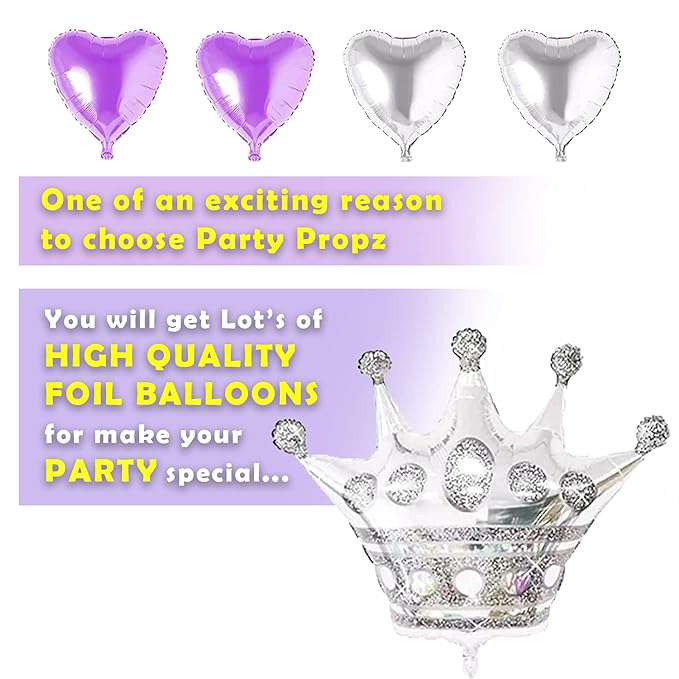 Party Propz Purple Birthday Decorations Kit-49Pcs Birthday Decoration Items For Girls|Purple Balloons For Birthday Decorations|Birthday Decorations For Wife|Purple Birthday Balloons Decorations