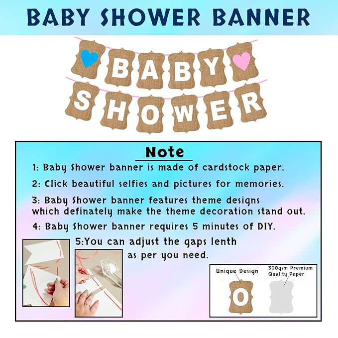 Party Propz Baby Shower Balloons Decoration Kit- Pack Of 62 Baby Shower Decoration Items | Mom To Be Decoration Items | Baby Shower Props For Photoshoot | Mom To Be Decor | Baby Shower Decorations