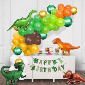 Dinosaur Theme Birthday Decoration Kit – 77 Pcs with Dino Balloons, Banner & More