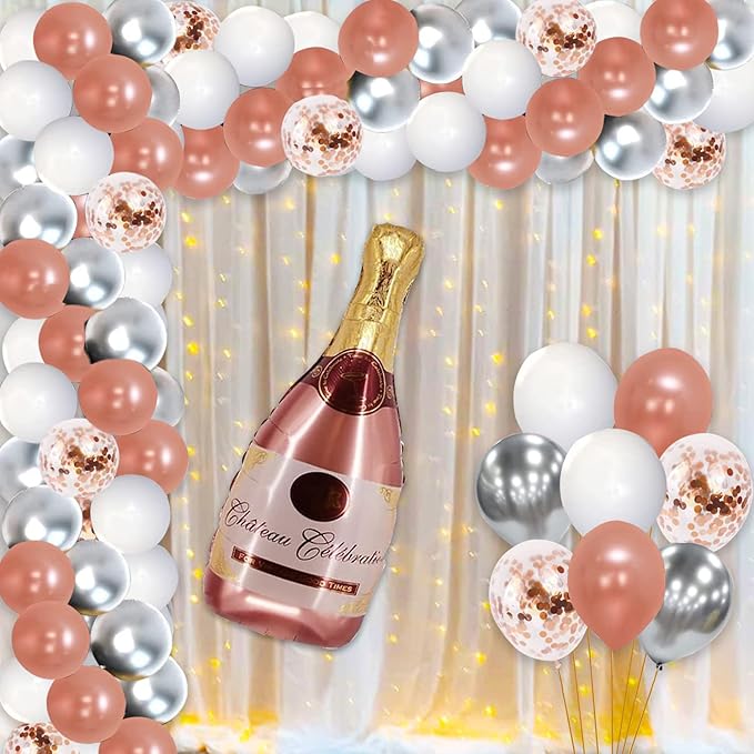 Party Propz Bachelorette Party Decoration- Set of 86 Pcs Bride to Be Decoration | Bachelorette Party Decorations | Bride to Be Decoration Set Combo | Champagne Foil Balloon | Bridal Shower Decorations
