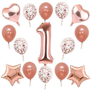 Party Propz Rose Gold Age Birthday Combo (No.1 Set)