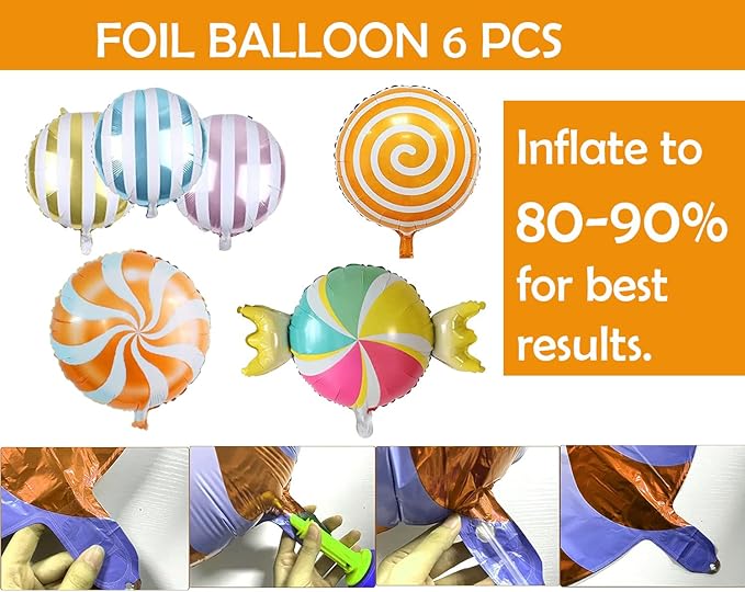 Party Propz Multicolor Candy Balloon Decoration for Birthday- Huge 36pcs Combo|Birthday Decoration Items|Foil Balloons for Decoration|Candy Theme Birthday Decoration|Pink, Yellow, Green Latex Balloon