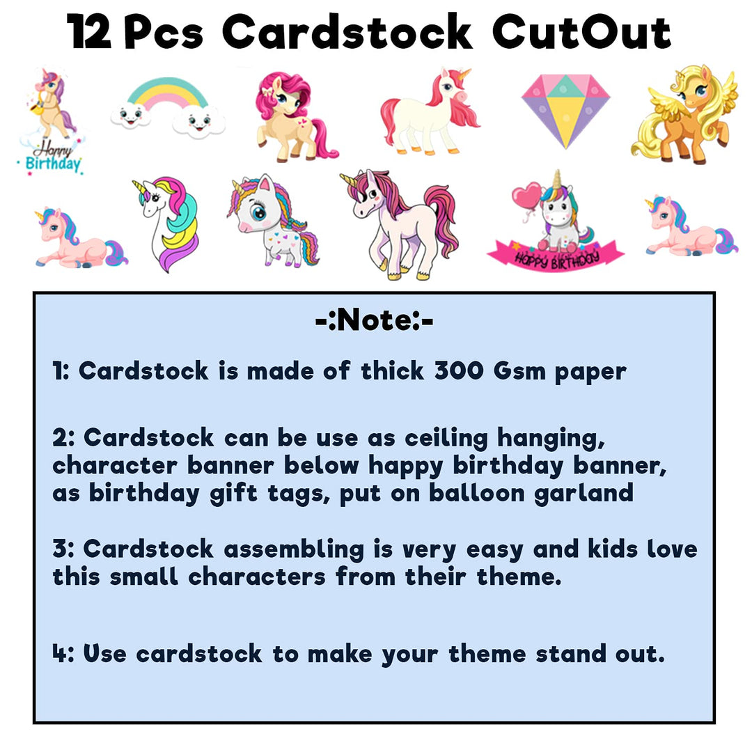 Party Propz Unicorn Theme Birthday Decorations Kit, Combo Of 61Pcs, For Happy Birthday Decoration, Unicorn Decoration Kit For Birthday Girls