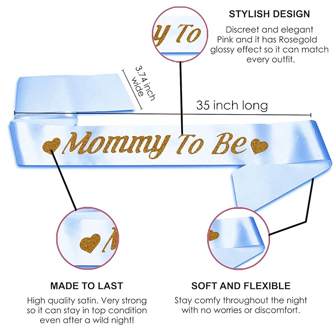 Party Propz Baby Shower Decorations Props Rubber Material Set-23Pcs Banner, Sash, Balloon and Fairy Led Light for , Balloons Baby Shower Mom to Be Photoshoot Materials Products Items Supplies