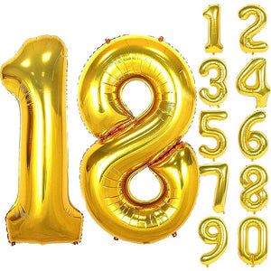 Party Propz 18th Birthday Decoration Items - 16 Inch Happy Anniversary Decoration Items | Gift for Girls Birthday Special 18+ Years | Foil Balloons for Decoration | Golden Balloons for Decoration