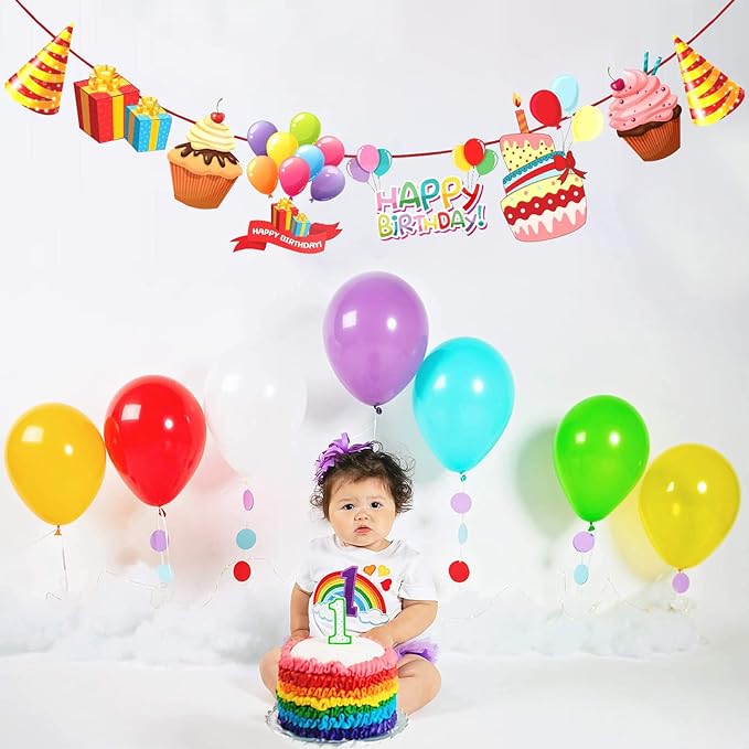 Party Propz 1Pc Happy Birthday Character Banner for Birthday Decoration / Adults Birthday / Kids Birthday Multicolor