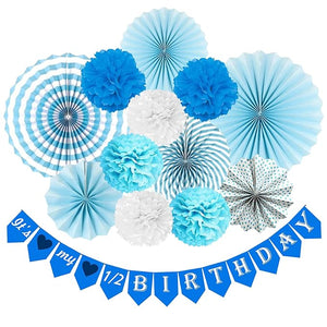 Party Propz Half Birthday Decoration for Baby Boy -13 Pcs 6 Month Birthday Decorations for Boy | 6 Months Birthday Decorations for Boys | Half Year Birthday Decorations for Boys | Its My Half Birthday