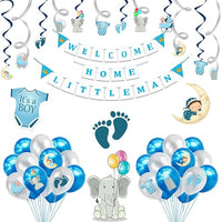 Party Propz Welcome Baby Decoration - Set of 45pcs, Welcome Home Decoration Kit | Welcome Home Baby | Balloons For Baby Welcome Decoration | Welcome Baby Boy Decoration | Baby Boy Welcome | Naming