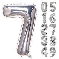 Party Propz Large 1 Number Foil Balloon - 16 Inch Silver Foil balloons for 1st birthday decorations | Anniversary Decoration | Balloon Decoration | Second Birthday Balloons, Anniversary balloon