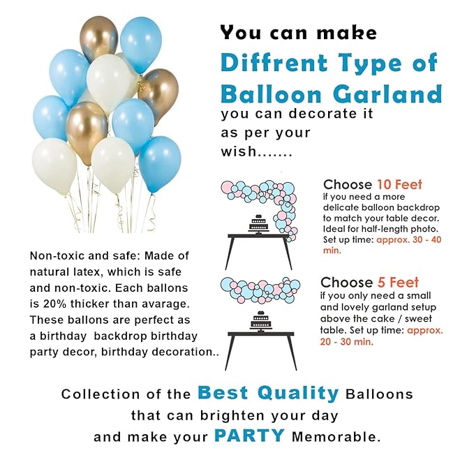 Party Propz Birthday Decoration Items - 34 Pcs, Blue Birthday Decoration Items For Boy, Husband | Happy Birthday Decoration Kit For Kids, Adults | Curtain, Glue Dot, Metallic Balloons For Decoration