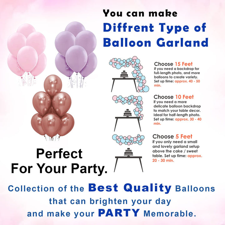Party Propz Birthday Decoration Items For Girls - 60Pcs Balloons for Birthday Decorations | Pink Birthday Decorations for Kids | Purple Birthday Decorations Kit