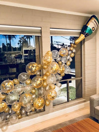 Party Propz Champagne Foil Party Balloons Garland Set-82Pcs With Confetti Balloon, 5" and 12" Metallic Rubber Baloon Decoration Kit for Bride to Be, Birthday Decoration Item, Happy Anniversary