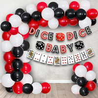 Party Propz Casino Theme Party Decoration - 52 Pcs, Dice Theme Party Decoration Items For Men, Women | Decoration Kit With Banners(Cardstock),Balloons | Poker Theme Party Decorations For Husband, Wife