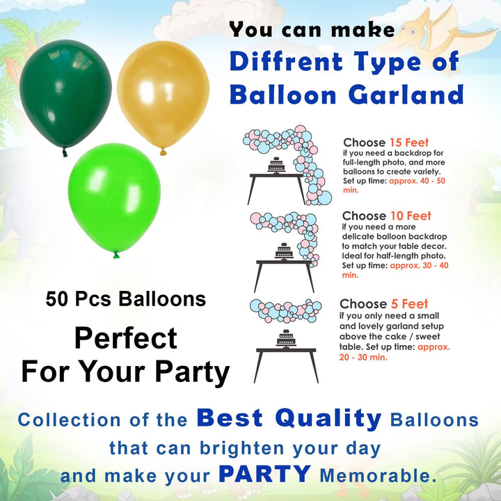 Party Propz Dinosaur Theme Birthday Decorations - 59 Pcs Dinosaur Birthday Decoration Items | Dinosaur Balloons For Birthday | Foil Balloons For Birthday | Dinosaur Foil Balloons For Kids, Multicolor