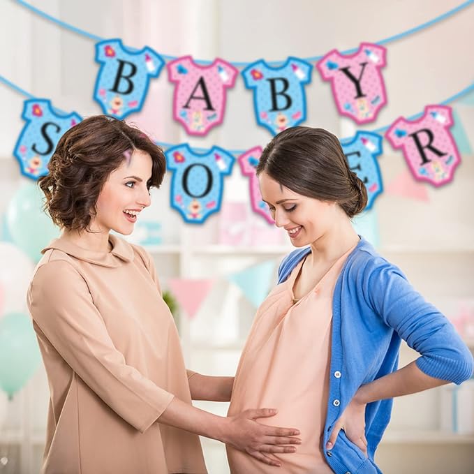Party Propz Baby Shower Decoration Items - 1 Pack of Mom To Be Decoration | Lightweight Baby Shower Banner (Cardstock) | Beautiful Baby Shower Backdrop Decoration | Cute Baby Shower Party Decoration