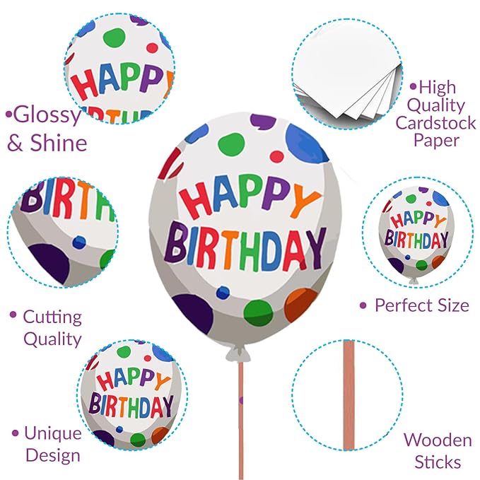 Party Propz Happy Birthday Photo Booth - 17Pcs Happy Birthday Decoration / Happy Birthday Photo Booth Props / Birthday Photo Booth Props / Happy Birthday Decoration Kit / Photo Booth Props For Birthday Decoation / Birthday Photo Booth