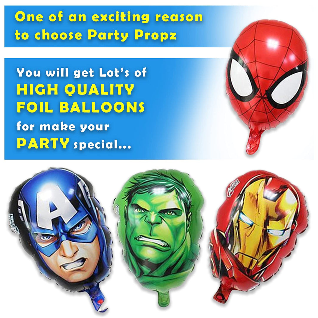 Party Propz Superhero Birthday Decorations Kit - 35pcs Super Hero Theme Happy Bithday Decorations | Super Hero Foil Balloons | Birthday Decoration Items for Kids