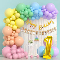 Party Propz Rainbow Birthday Decoration Items - 60 Pcs First Birthday Decorations Girl Combo | Rainbow Theme Birthday Decorations | 1st Birthday Decoration for Boys | 1st Birthday Decoration for Girls