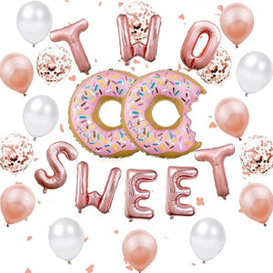 Party Propz 2nd Birthday Decoration Items For Girls -18Pcs Two Sweet Decoration - 2nd Birthday Decorations,Birthday Decorations kit for Girls 2nd birthday/Baby Birthday Decoration Items 2 Year