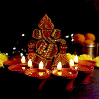 Party Propz Diwali Diyas for Decoration - 12Pcs, Diwali Decoration Items for Home Decor | LED Diya for Diwali | Diya Lights for Decoration | Diwali Light Decoration for Balcony | Diya for Puja