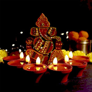 Party Propz Diwali Diyas for Decoration - 12Pcs, Diwali Decoration Items for Home Decor | LED Diya for Diwali | Diya Lights for Decoration | Diwali Light Decoration for Balcony | Diya for Puja