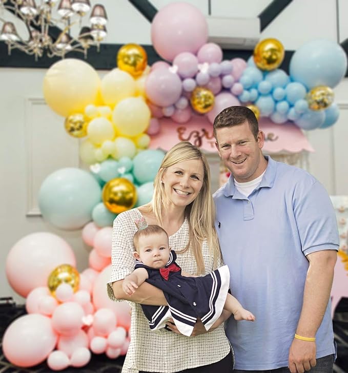 Party Propz Pastel Balloons Arch Decorations- 115Pcs Garland for Combo Birthday Decoration/ Unicorn Theme/ Candy/ Donut/1st First Years Baby/Bachelorette