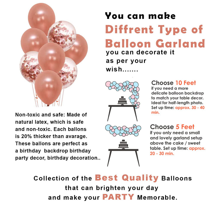 Party Propz Bridal Shower Decorations Kit - Large 49 Pcs, Rose Gold Balloons For Decoration | Bride to Be Decoration Set Combo | Bachelorette Party Decorations | Confetti, Foil Balloons For Decoration
