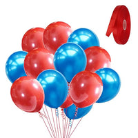 Party Propz 51Pcs Thicken Metallic Balloons Shiny Birthday Balloons Party (Red & Blue) for Party Decoration material Rubber