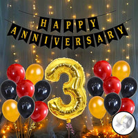 Party Propz 1st Anniversary Decoration Items Kit - 55Pcs - Happy Anniversary Banner | Anniversary Decoration for Couple, Boyfriend, Husband | Wedding Anniversary Decoration Items