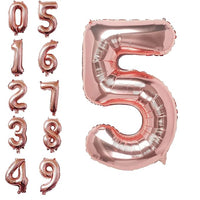 Party Propz Number 5 Foil Balloon, Rose gold Number Foil Balloon - 16 Inch Foil Balloon/Rose gold 5 Number Foil Balloon for Kids 5th Birthday Decoration Items, Anniversary Decoration