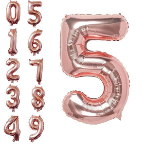 Party Propz Number 5 Foil Balloon, Rose gold Number Foil Balloon - 16 Inch Foil Balloon/Rose gold 5 Number Foil Balloon for Kids 5th Birthday Decoration Items, Anniversary Decoration