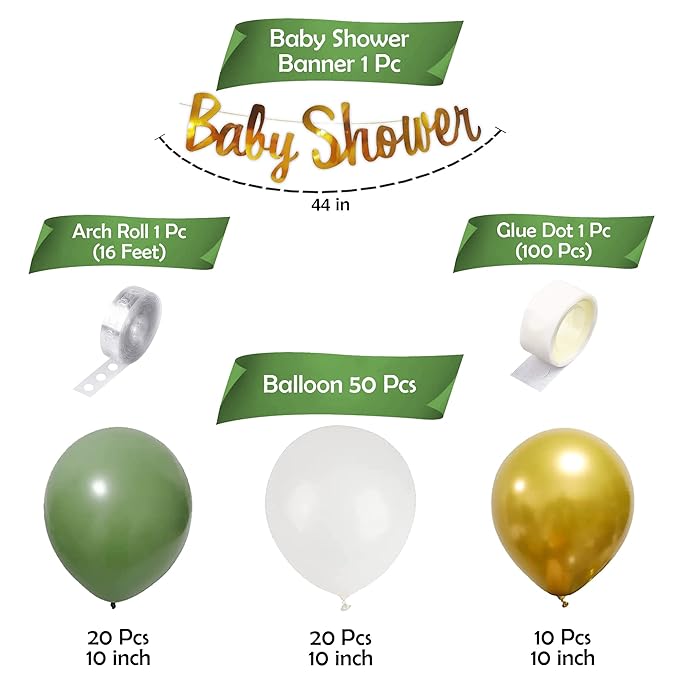 Party Propz Baby Shower Decoration Items - Pack of 53 Baby Shower Decorations | | Baby Shower Party decoration | Baby Shower Decoration Items | Mom To Be Decoration Items | Baby Shower Balloons