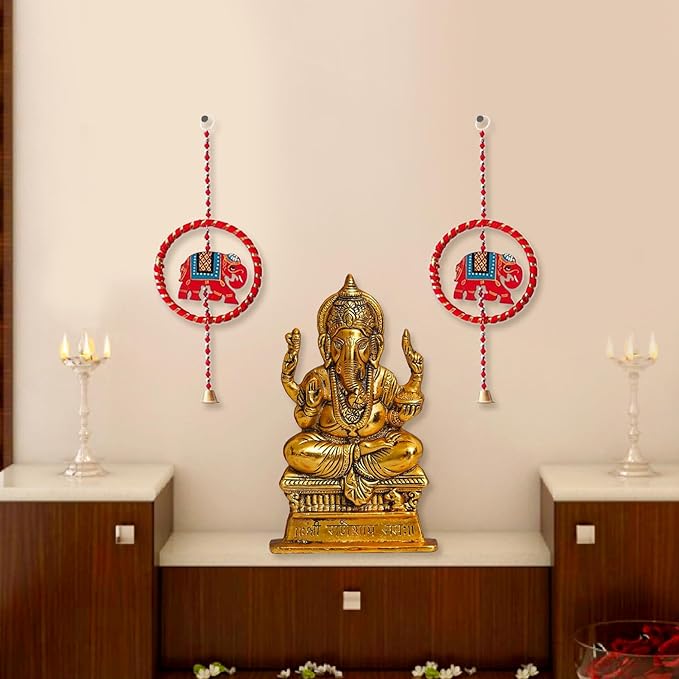 Party Propz Elephant Hangings for Home Decor -2 Pcs Toran for Home Decoration | Handmade Wall Hanging Decor | Latkan for Home Decoration, Haldi | Door Hangings | Rajasthani Traditional Hanging Decor