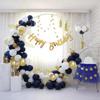 Party Propz Birthday Decoration Items for Husband - 47 Pcs Happy Birthday Decoration | Gold And Blue Decoration for Birthday | Birthday Decoration Items for Boy | Decoration Items for Birthday Party