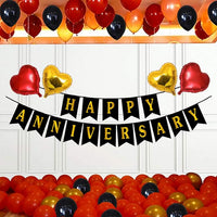 Party Propz Romantic Anniversary Decoration Items Kit - 50Pcs Happy Anniversary Balloons | Anniversary Balloons for Decoration | Happy Anniversary Decoration | Happy Anniversary Banner