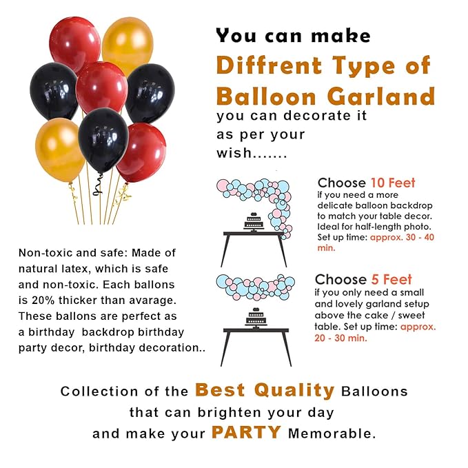 Party Propz 2nd Happy Anniversary Decoration Items with LED Light, Banner (Paper), Balloons, Arch, Glue Dot 55Pcs Set for 2nd Party Room Decoration Combo Set/Couple Wedding,Marriage Celebration