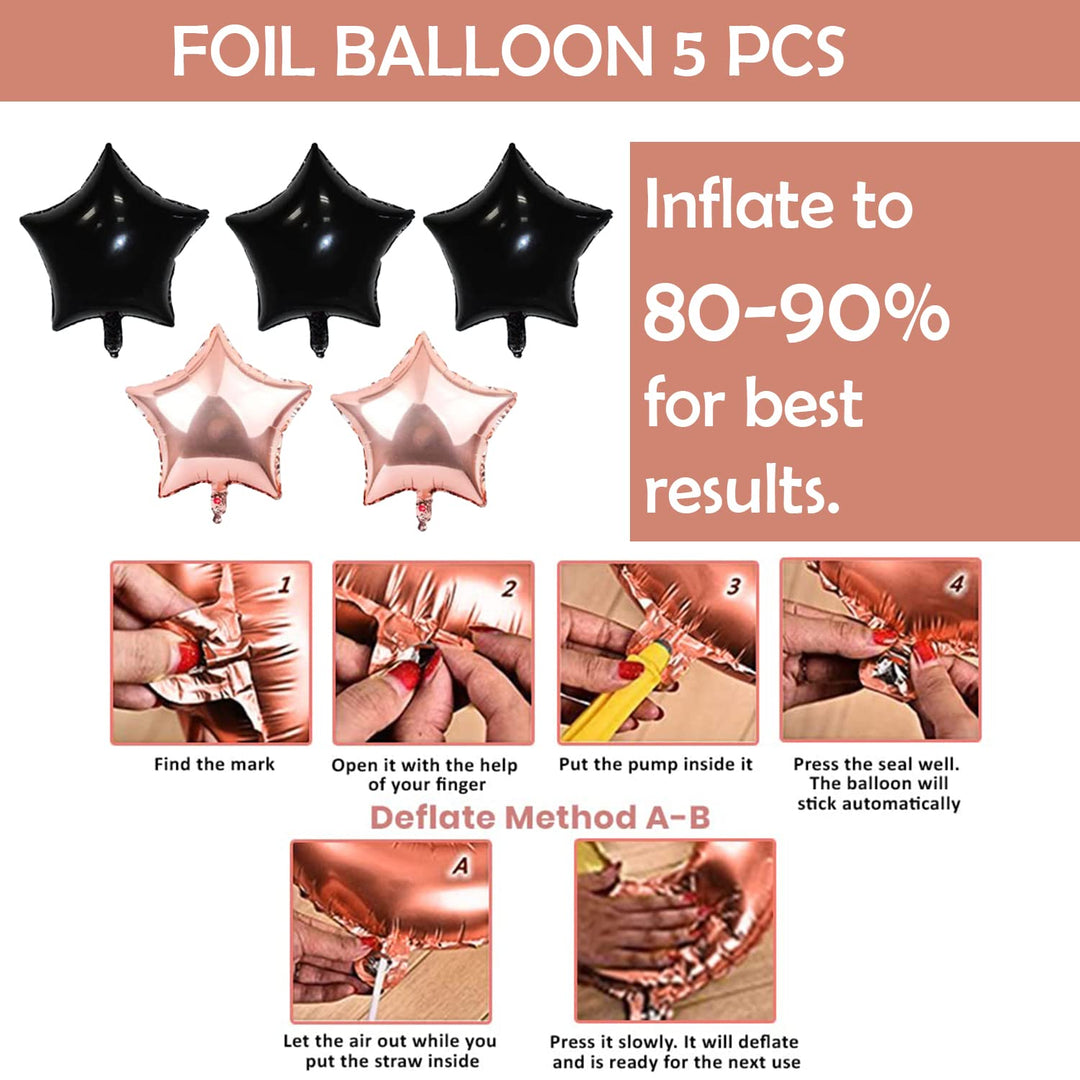 Party Propz Rose Gold Birthday Decoration Kit-Set Of 69 Pcs Happy Birthday Decoration Items|Happy Birthday Confetti Rubber Balloons|Birthday Decoration For Wife|Happy Birthday Black Banner(Cardstock)