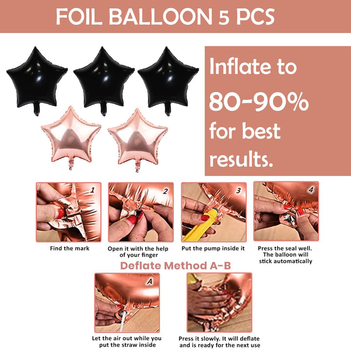 Party Propz Rose Gold Birthday Decoration Kit-Set Of 69 Pcs Happy Birthday Decoration Items|Happy Birthday Confetti Rubber Balloons|Birthday Decoration For Wife|Happy Birthday Black Banner(Cardstock)