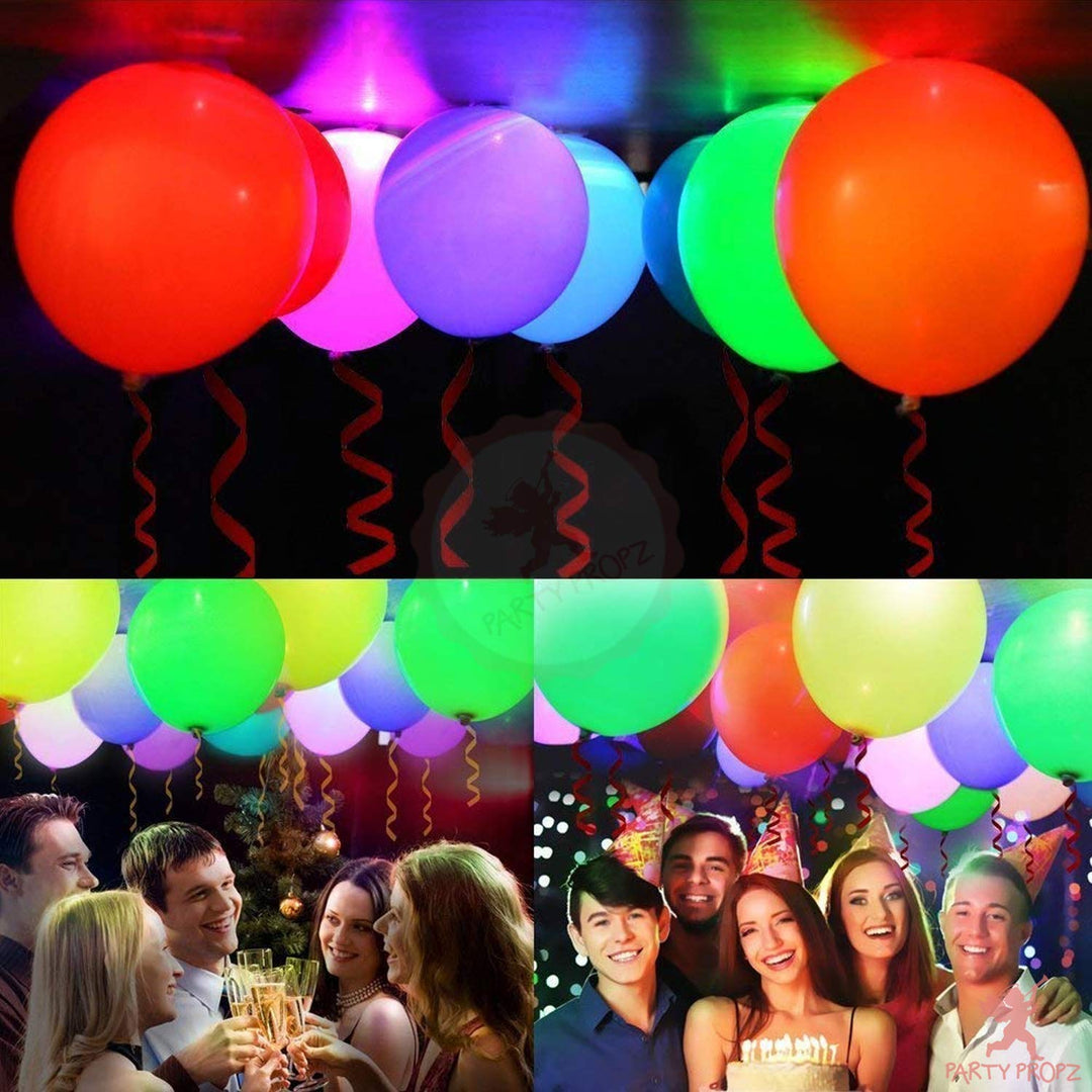 Party Propz Rubber Led Light Balloons For Decortaion/Led Balloons- 25Pcs Led Balloons For Birthday, Anniversaries,Wedding Decorations, Multicolor