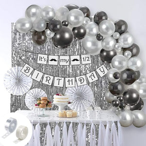 Party Propz Half Birthday Decoration For Baby Boy Combo - 85Pcs Items Set For Half Year Birthday Decorations For Boys - 1/2 Birthday Decorations For Boys - 6 Month Birthday Decorations For Boy