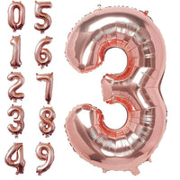 Party Propz Number 3 Foil Balloon, Rose gold Number Foil Balloon - 32 Inch Foil Balloon/Foil Balloon Number 3 Rose gold for Kids 3rd Birthday Decoration Items, Anniversary Decoration